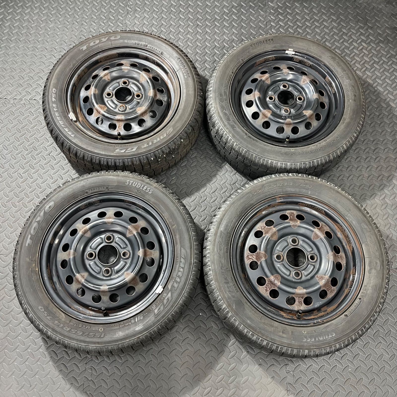 18 19年製 155 65 R 14 トーヨー ガリッドG 5 スバル ステラ 2 スタッドレスタイヤ 冬タイヤ 1294 E