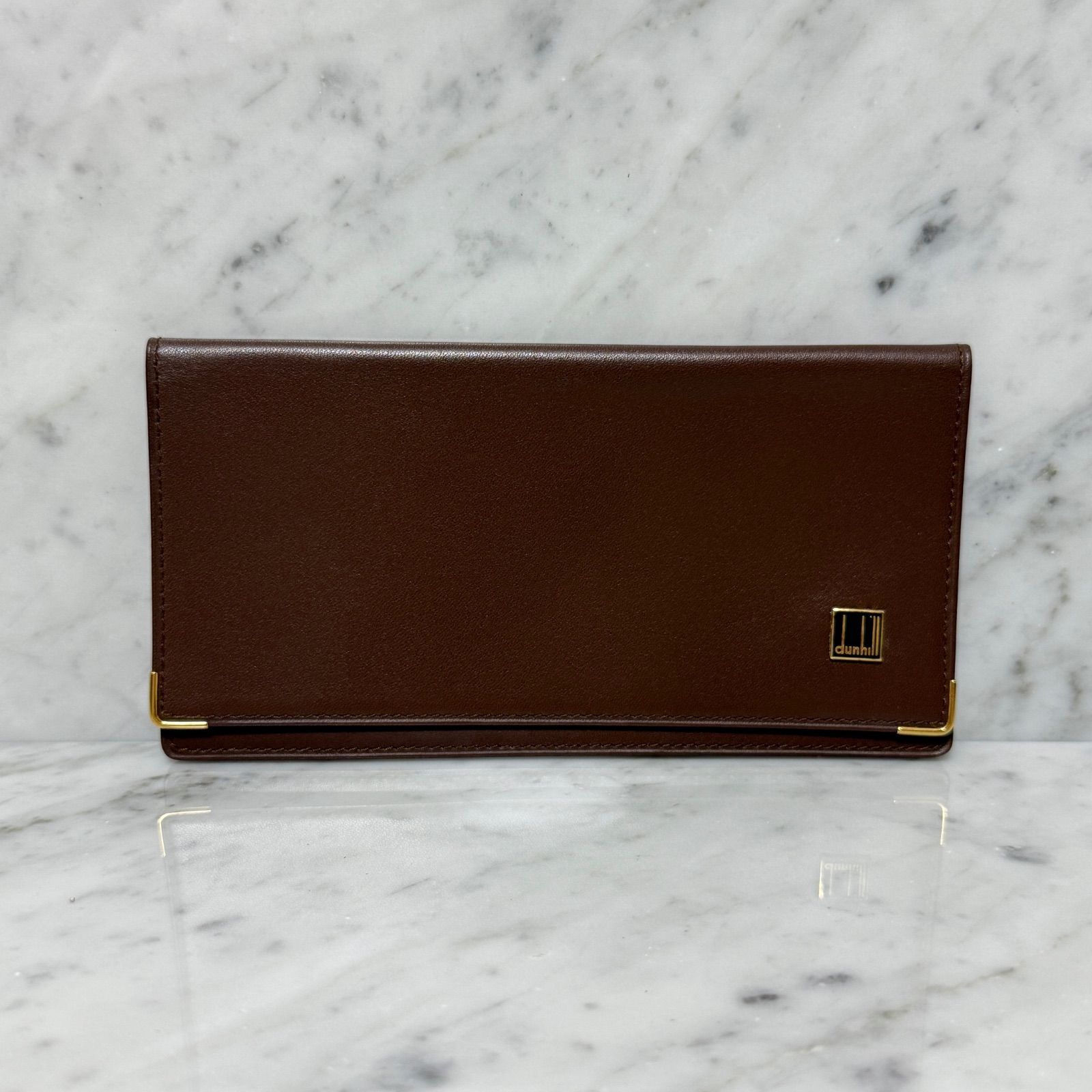 新品 未使用 dunhill ダンヒル 長財布 二つ折り 札入れ ブラウン 本革 