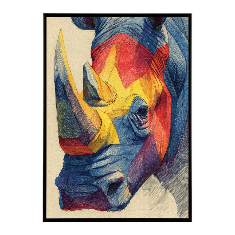 【B2サイズ（約51x73cm）】【lm-poster-1989】【フレーム付き】アーティスティックアニマル レインボー 虹 カラフル ポップ 野生動物 子供 マサイ サバンナ ポスター インテリア