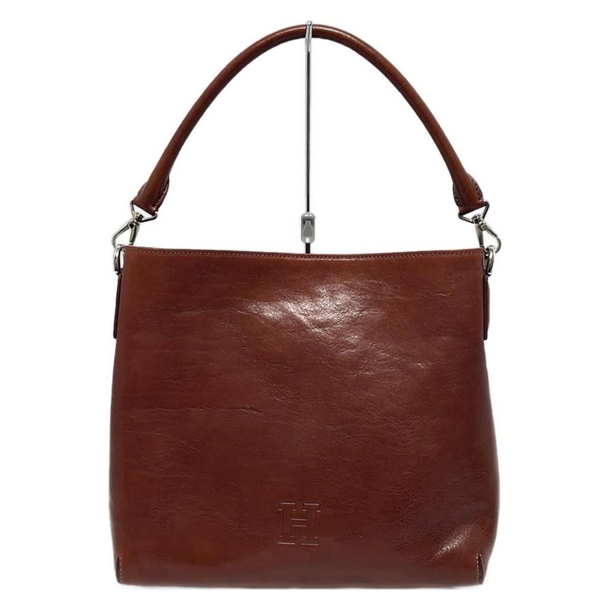 未使用級✨ヒロフ レザー　ハンドバッグ ブラウン系 HIROFU(ヒロフ) ハンドバッグ - ブラウン レザー - メルカリ
