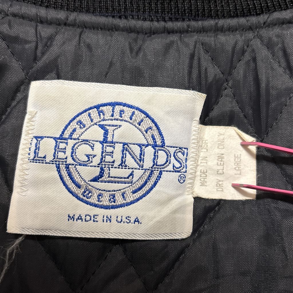 『USA製』90s Satins スタジャン ◎デカロゴ 刺繍 カリフォルニア LEGENDS】 90s USA製 コロラド大学 バッファローズ チームロゴ刺繡