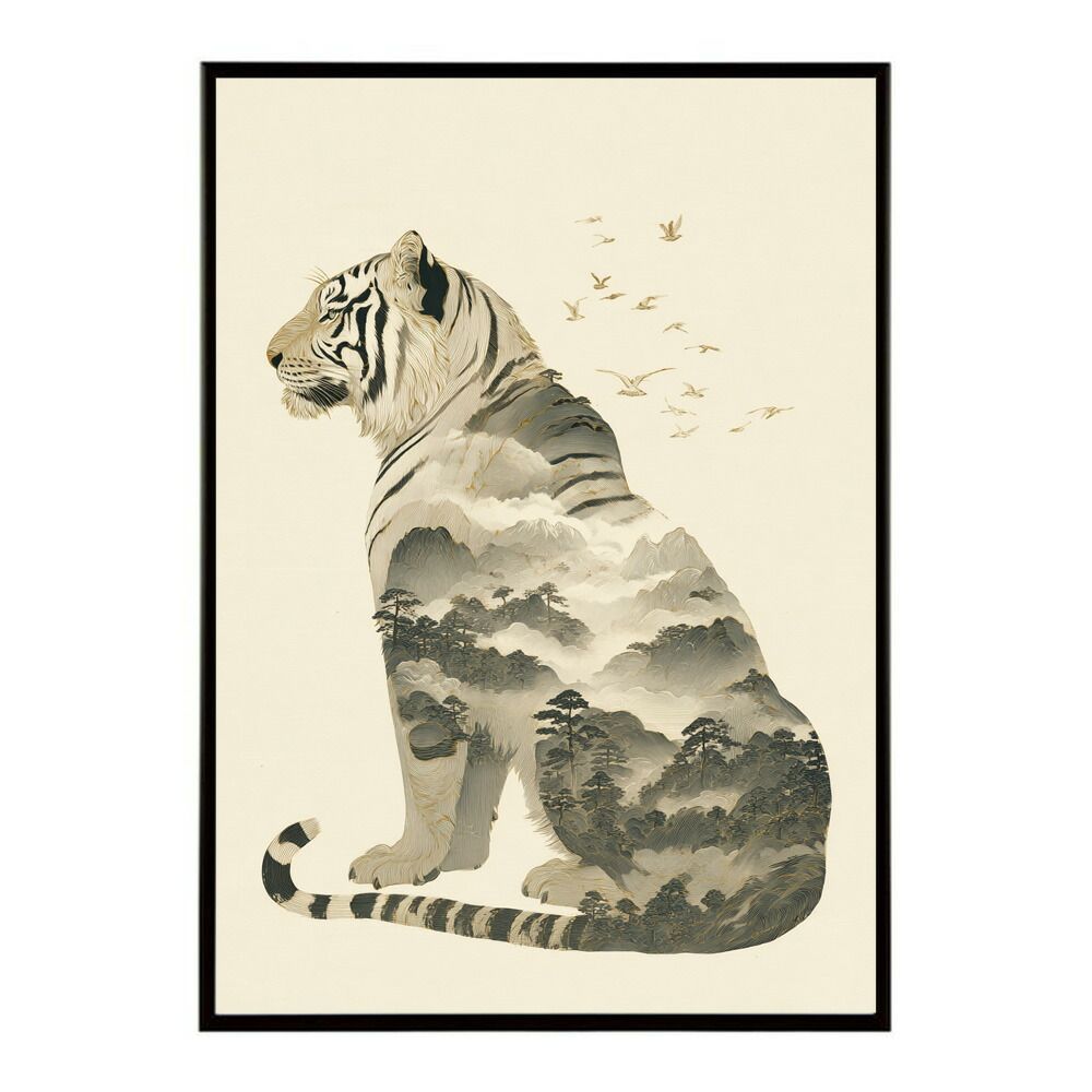 A2サイズ（約42x59cm）】【lm-poster-2040】【フレーム付き】ファントムタイガー 浮世絵 虎 絵師 和風 日本