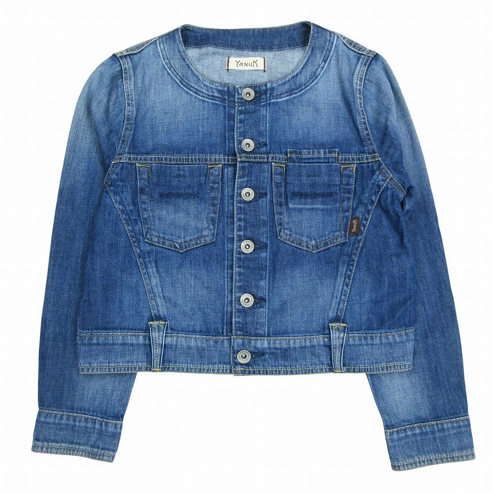 YANUK ヤヌーク ノーカラー デニムジャケット ジージャン ショート丈