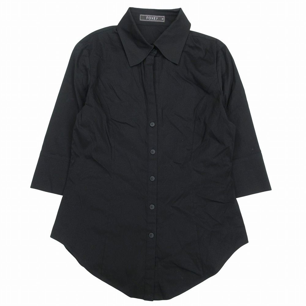 FOXEY フォクシー 27768 タイト ストレッチ シャツ ブラウス 長袖 