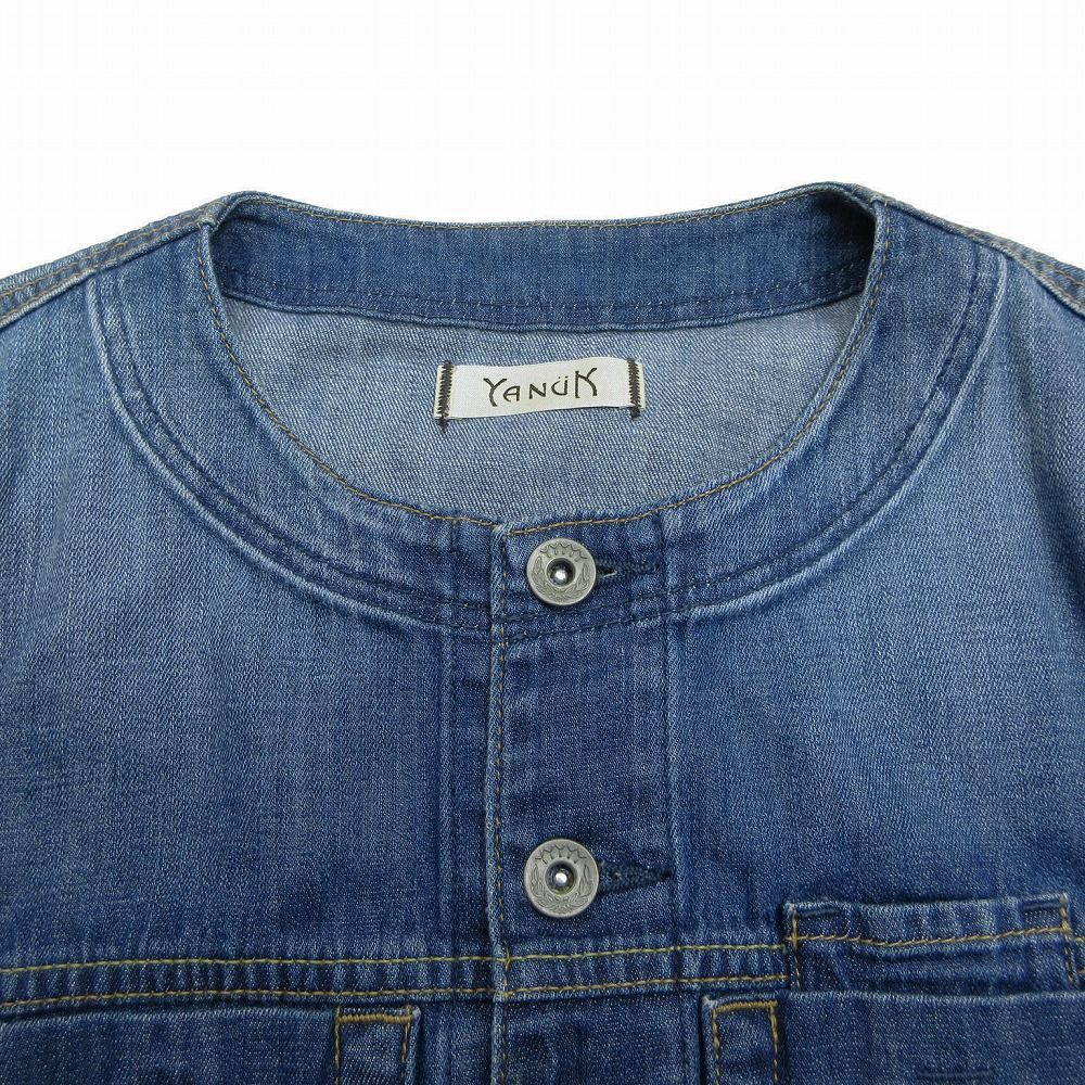 YANUK ヤヌーク ノーカラー デニムジャケット ジージャン ショート丈