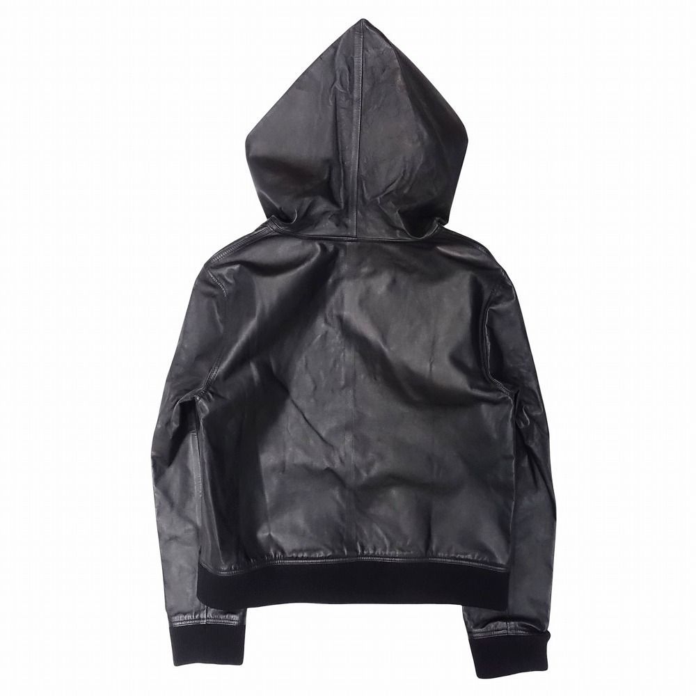 未使用品 BURBERRY バーバリー ラムレザー パーカー 長袖 プルオーバー