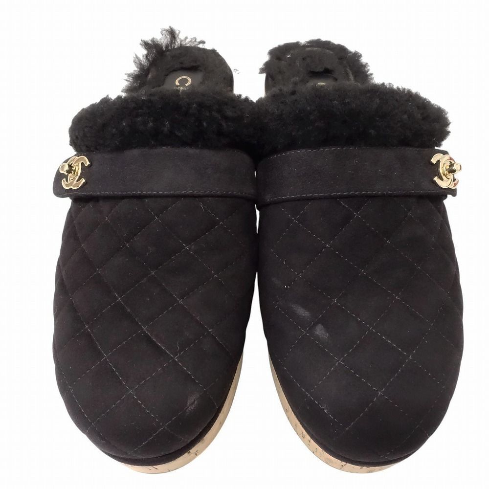 良品 CHANEL シャネル クロッグ ターンロック ココマーク マトラッセ