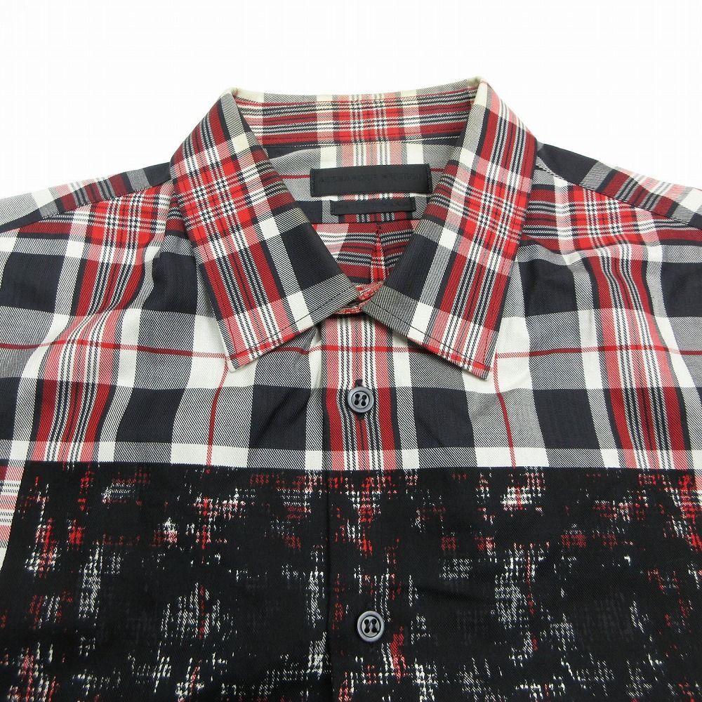 ALEXANDER MCQUEEN 節約 アレキサンダーマックイーン 407407 QGO15 チェック柄 スクエアプリント 長袖 シャツ サイズM  メンズ 【】 ALEXANDER MCQUEEN アレキサンダーマックイーン 407407 QGO15 アレクサンダーマックイーン　メンズシャツ