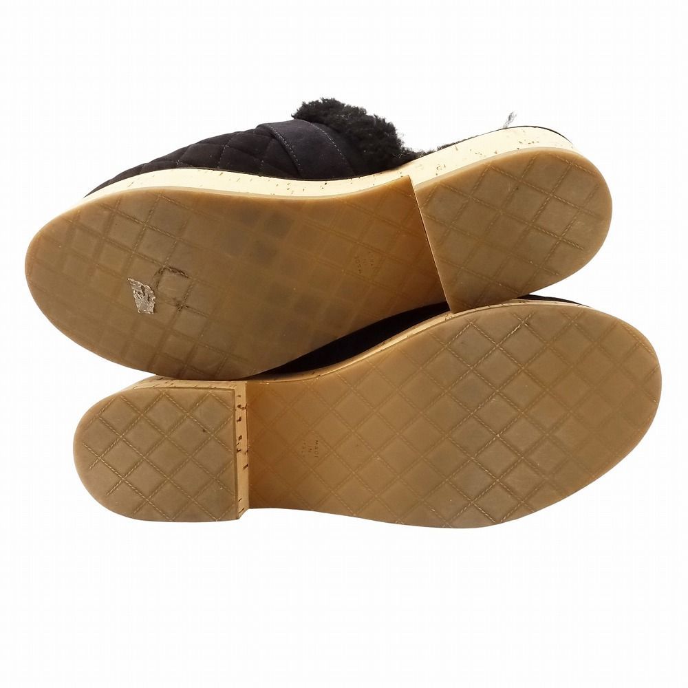  CHANEL シャネル クロッグ ターンロック ココマーク マトラッセ サボ サンダル スエード ムートン 38 24 cm レディース TNT サボ クロッグサンダル サンダル ミュール