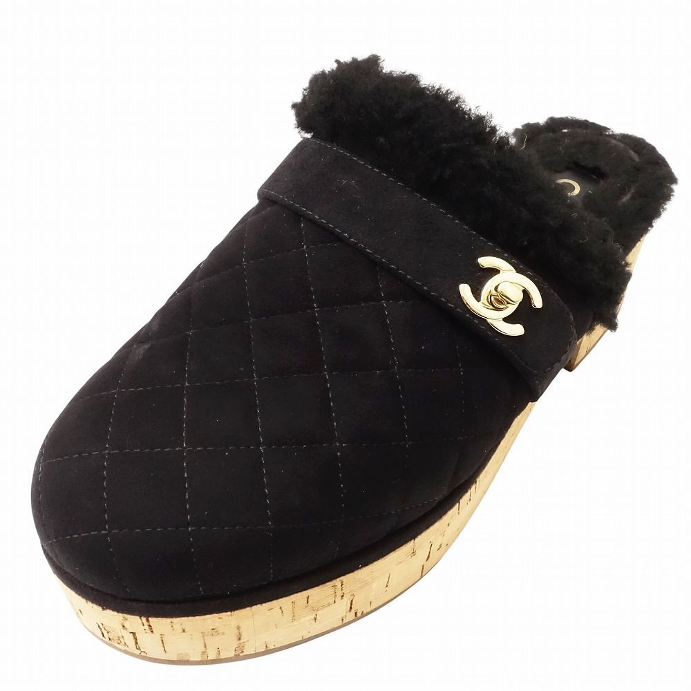 良品 CHANEL シャネル クロッグ ターンロック ココマーク マトラッセ