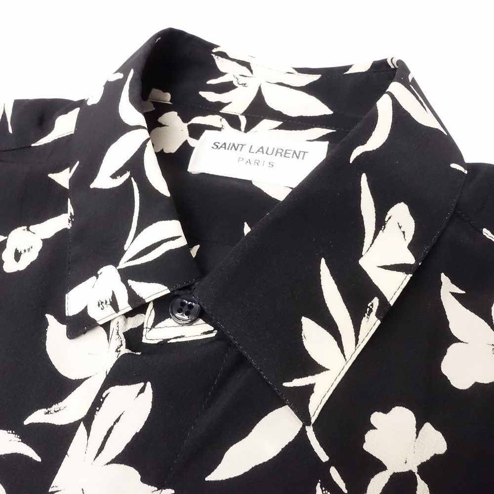 美品 21aw SAINT LAURENT サンローラン フローラル 花柄 シルク100