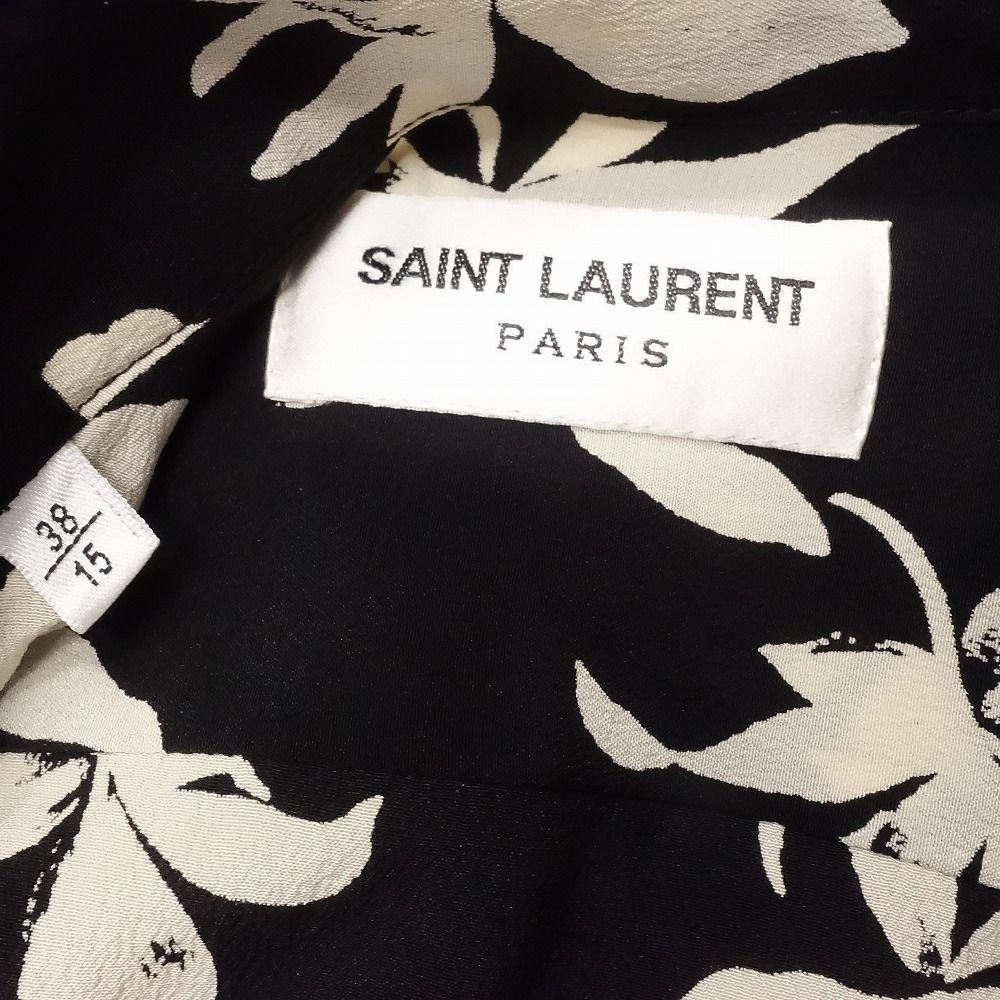 美品 21aw SAINT LAURENT サンローラン フローラル 花柄 シルク100