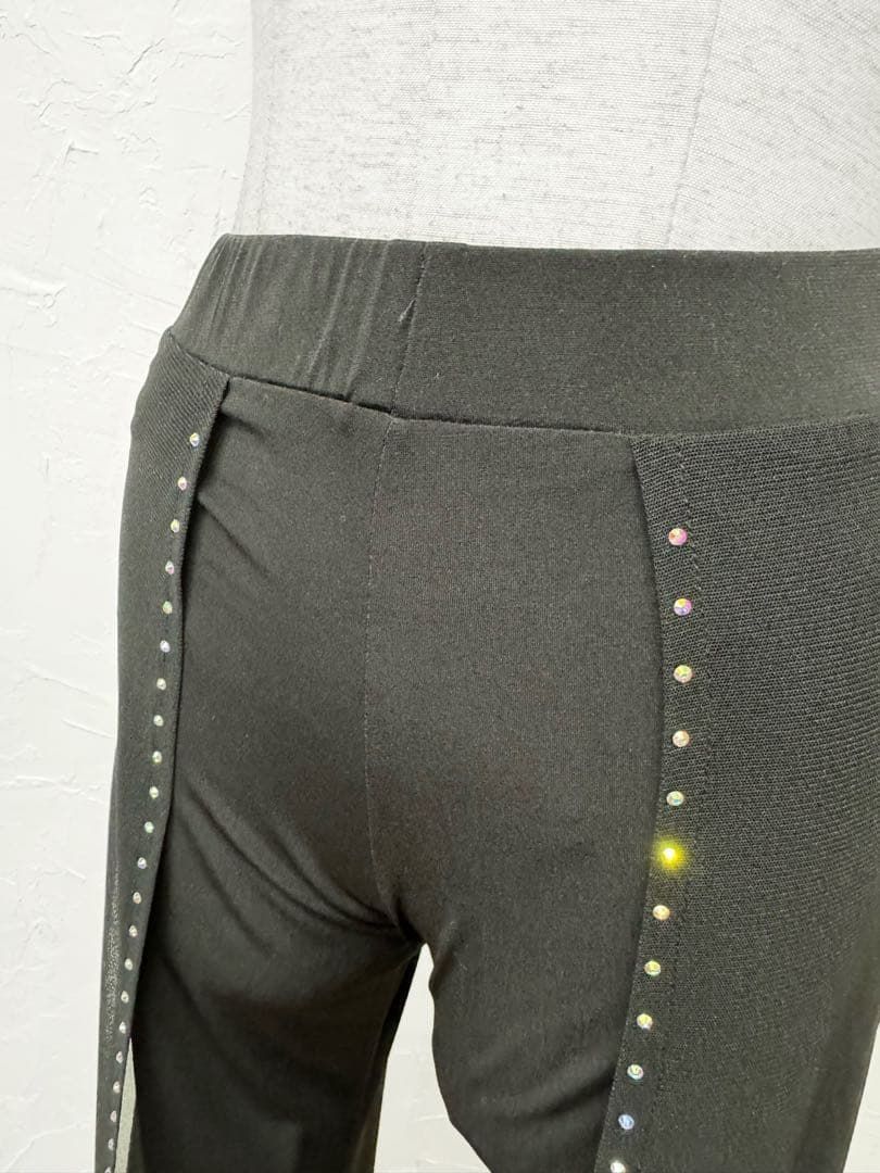 新品 ラインストーン付き オーバーパワーネット 社交ダンスパンツm280