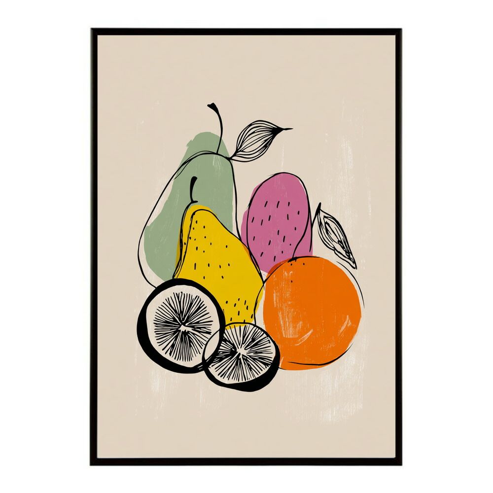 B4サイズ（約25x36cm）】【lm-poster-2126】【フレーム付き】フルーツ