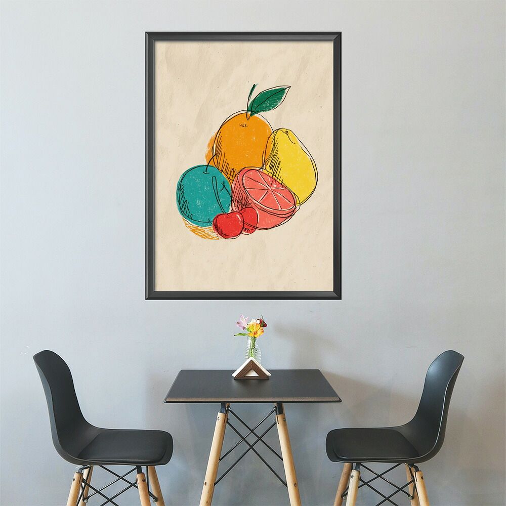 ☆Ａ１手描き、グラフィックポスター A1サイズ（約59x84cm）】【lm-poster-2181】【フレーム付き】フルーツ