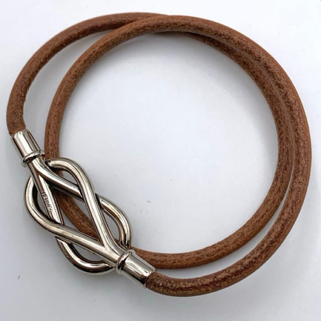 エルメス アタメ チョーカー ブラウン ゴールド金具 箱付きエルメス