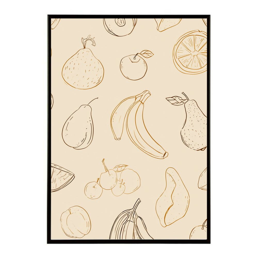 B3サイズ（約36x51cm）】【lm-poster-2188】【フレーム付き】フルーツ