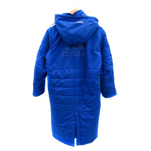  アディダス ベンチコート 裏ボア ロング フード付 ネイビー XL アディダス adidas ベンチコート ロング丈 ジップアップ 2way フード