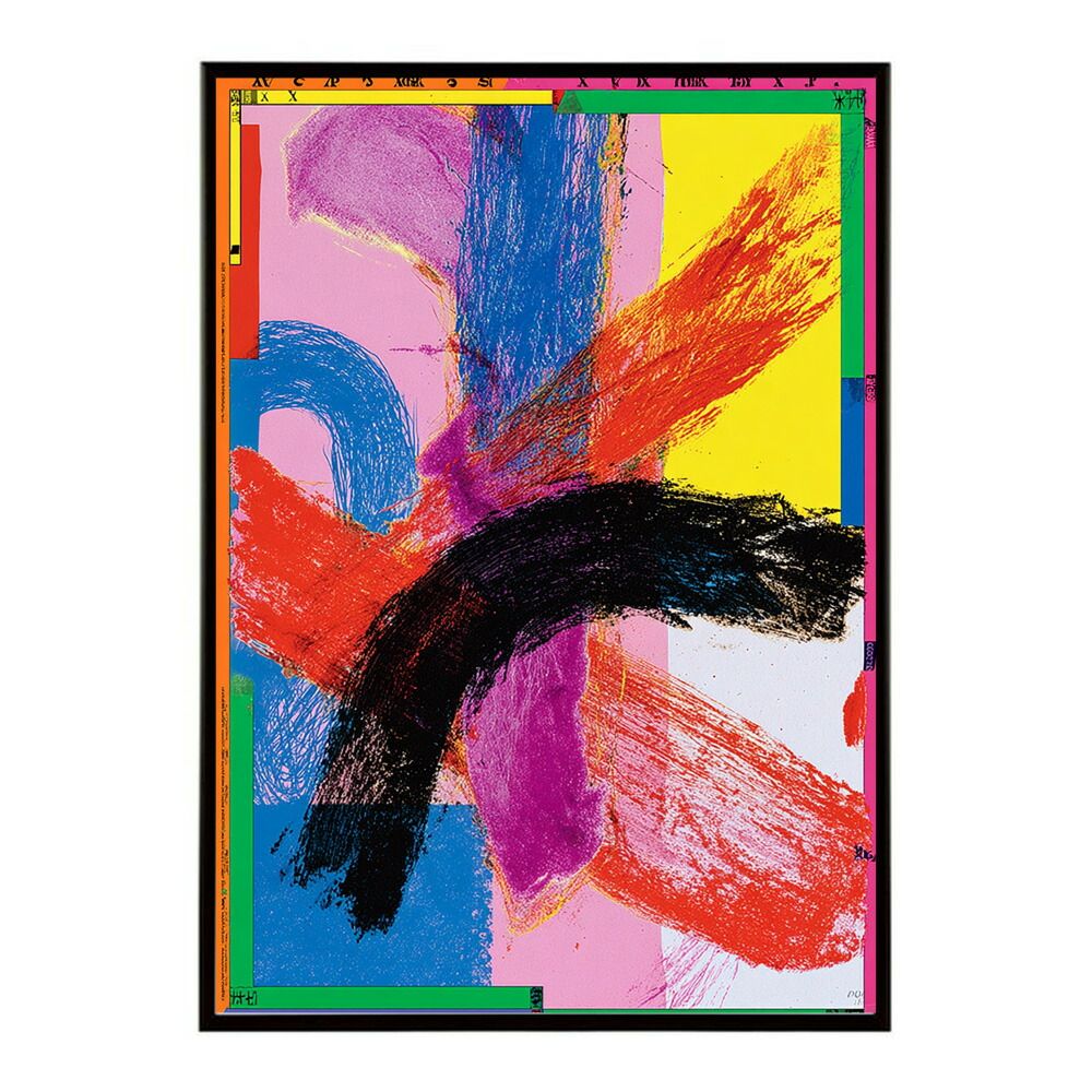 【A2サイズ（約42x59cm）】【lm-poster-2211】【フレーム付き】ランダムインクアート 手書き アート ポップ カジュアル 高見え ポスター インテリア