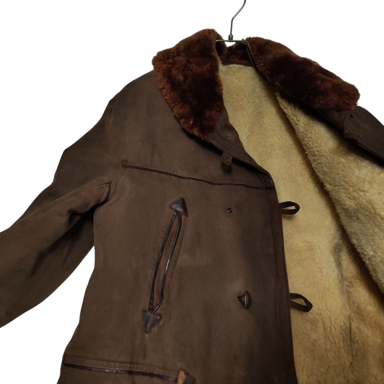 ヴィンテージ ムートンコート ダック生地 裏ボア ミリタリー レトロ