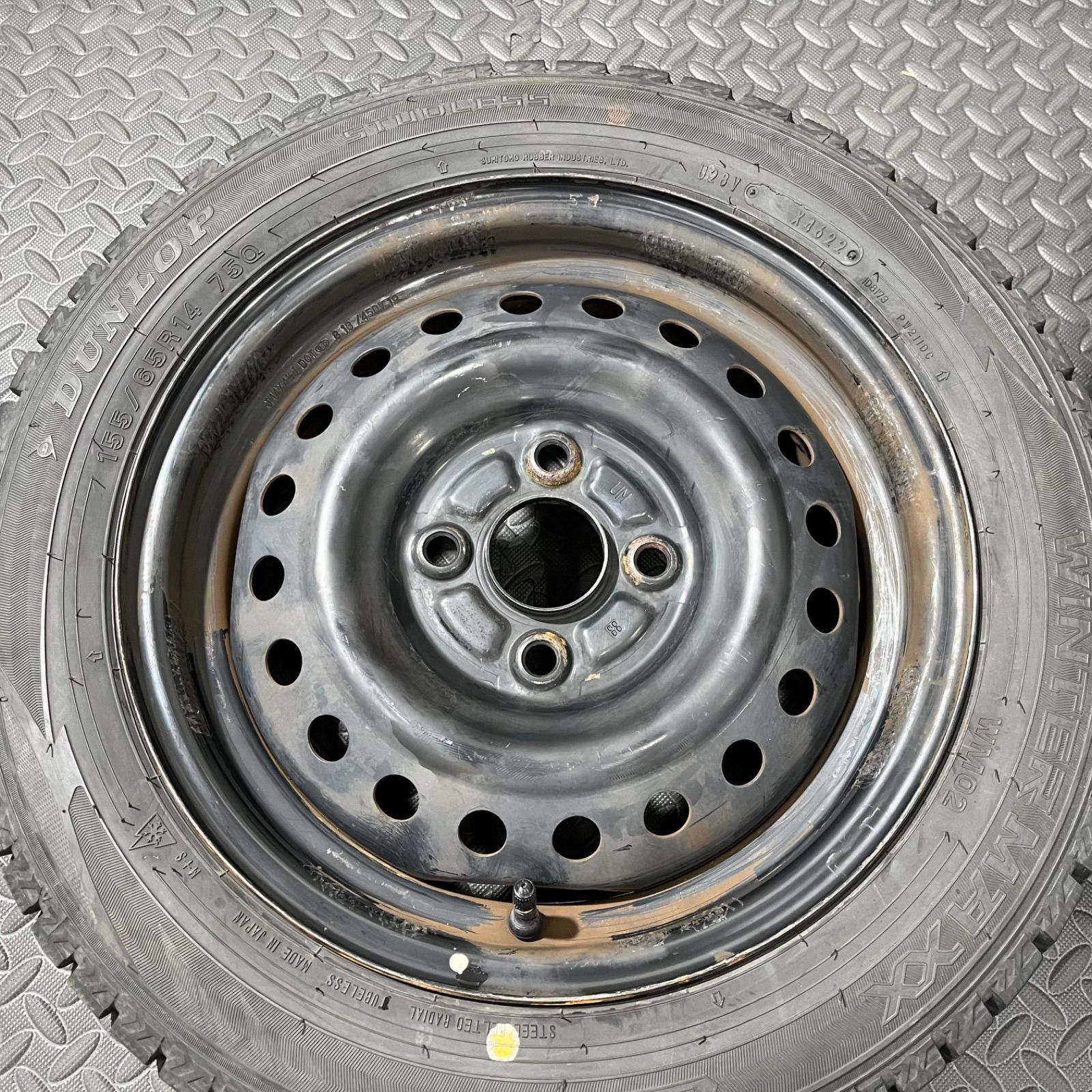 22年製 155 65 R 14 ダンロップ ウィンターマックス WM 02 ダイハツ タント ムーヴ ミラ コンテ スタッドレスタイヤ 冬タイヤ 1296 E