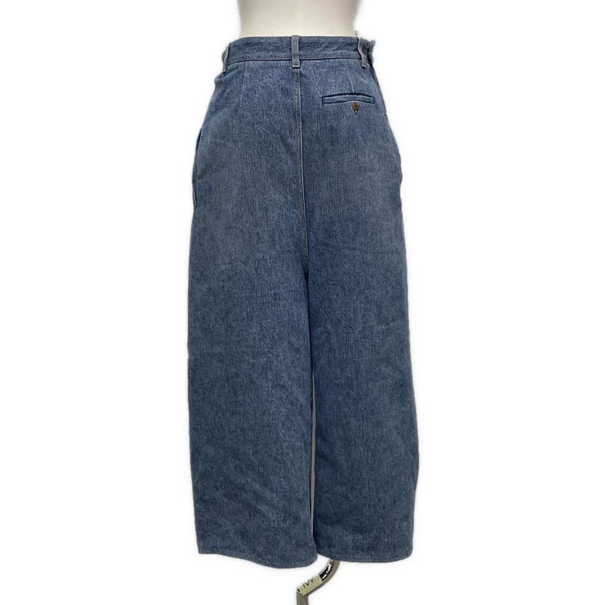 LOEWE ロエベ ジーンズ サイズ36 S レディース - ブルー フルレングス ドレープ コットン