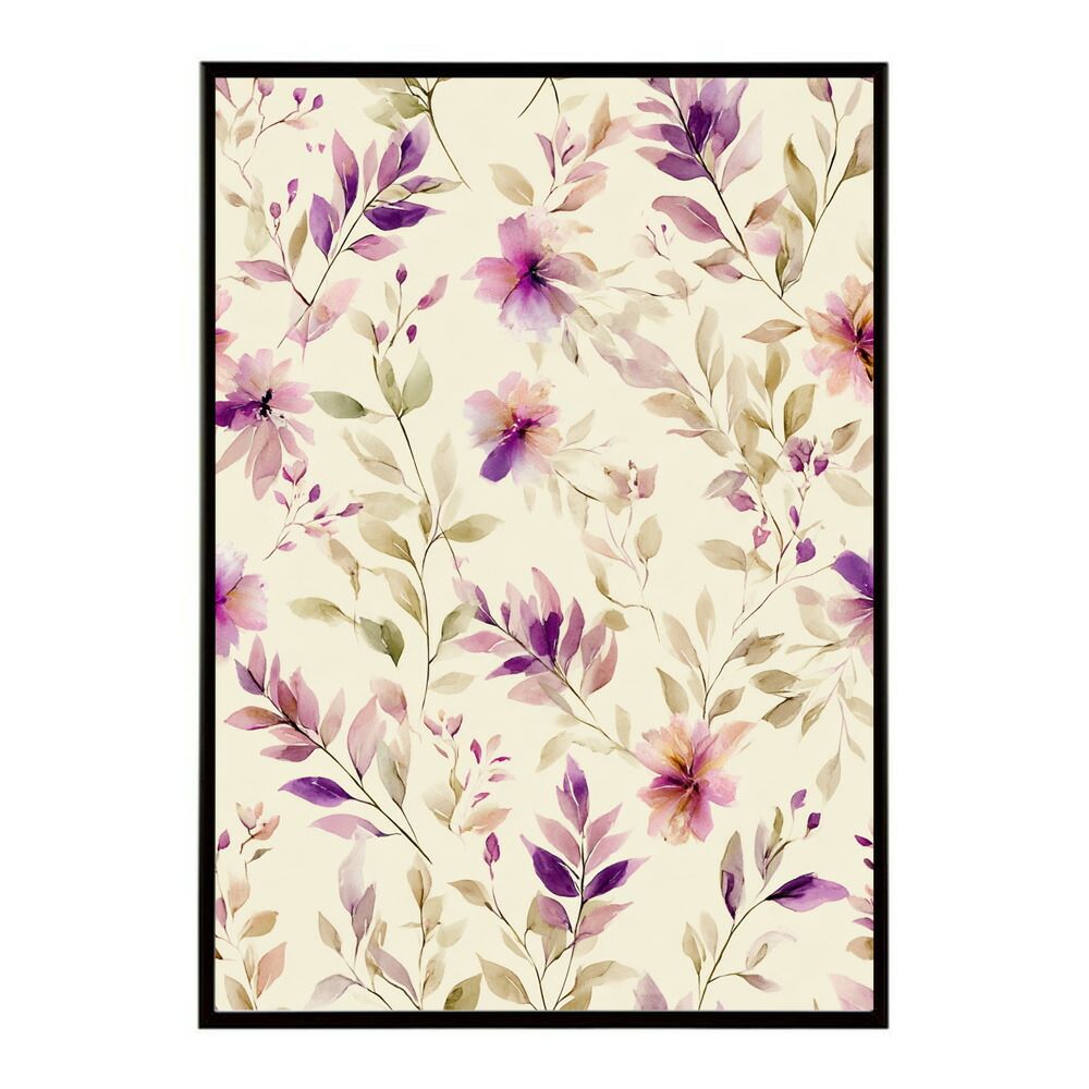 【B2サイズ（約51x73cm）】【lm-poster-235】【フレーム付き】フラワーポスター 北欧風 花柄 アートプリント インテリア 壁掛け リビング 玄関 寝室 壁飾り カフェ風 アートパネル インテリア