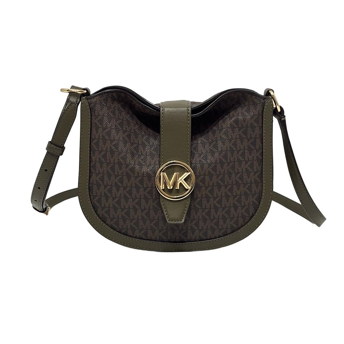 MICHAEL KORS マイケルコース ショルダーバッグ ブラウン ダークグリーン レザー