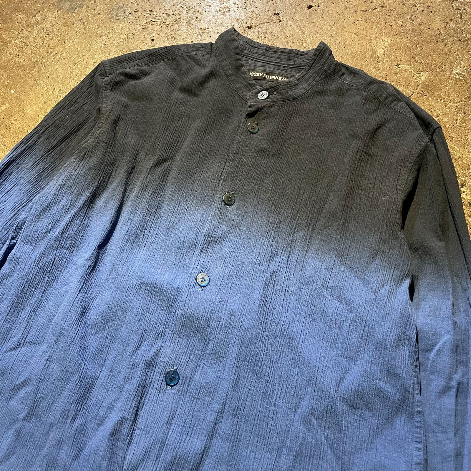 ISSEY MIYAKE MEN 19aw 洗い染め加工 プリーツ 長袖シャツ イッセイ