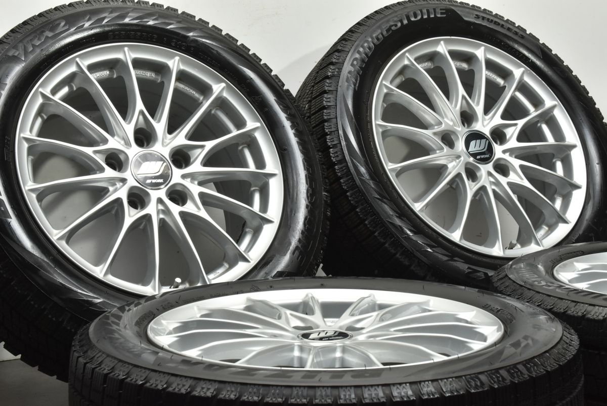 バリ溝 スタッドレス WORK インポートレーベル WIL 01 F 16 in 7 J 45 PCD 120 ブリヂストン ブリザック VRX 2 205 55 R 20 E 46 90