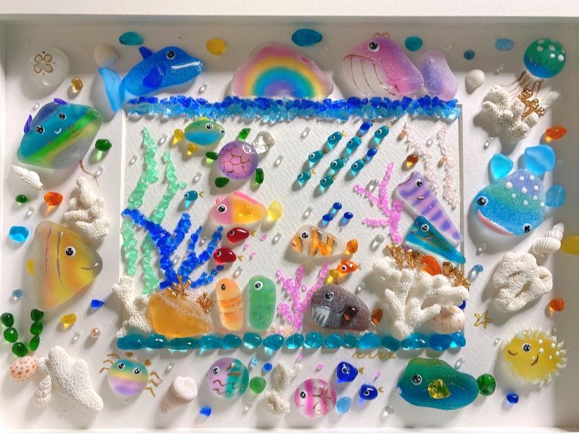 ガラスアート 熱帯魚