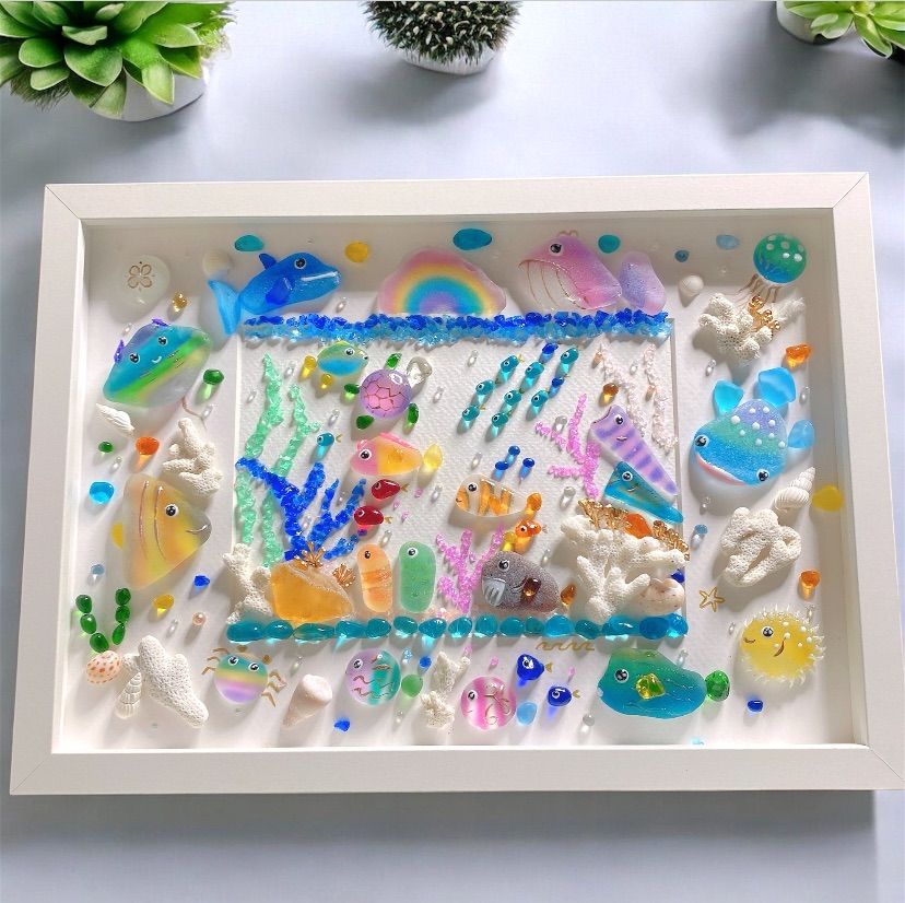 シーグラスアート ガラスアート