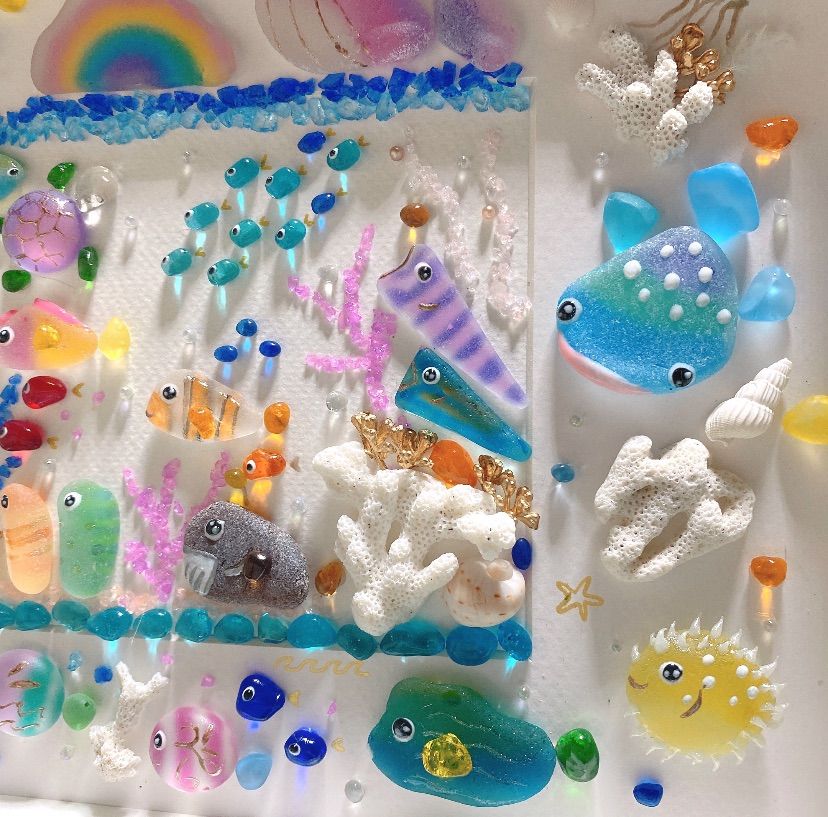 ガラスアート 熱帯魚