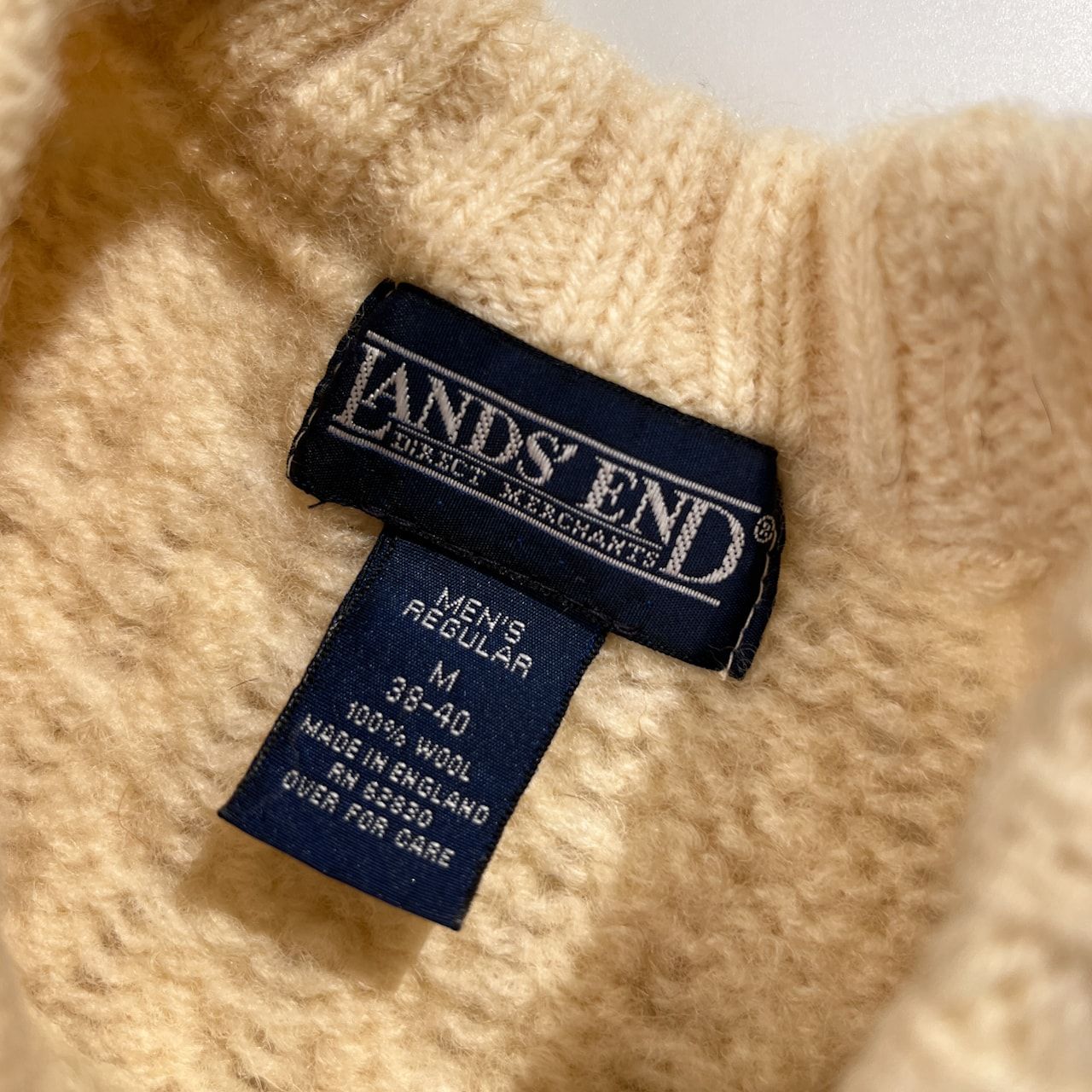 イングランド製 90s LANDS' END ランズエンド フィッシャーマン ウール