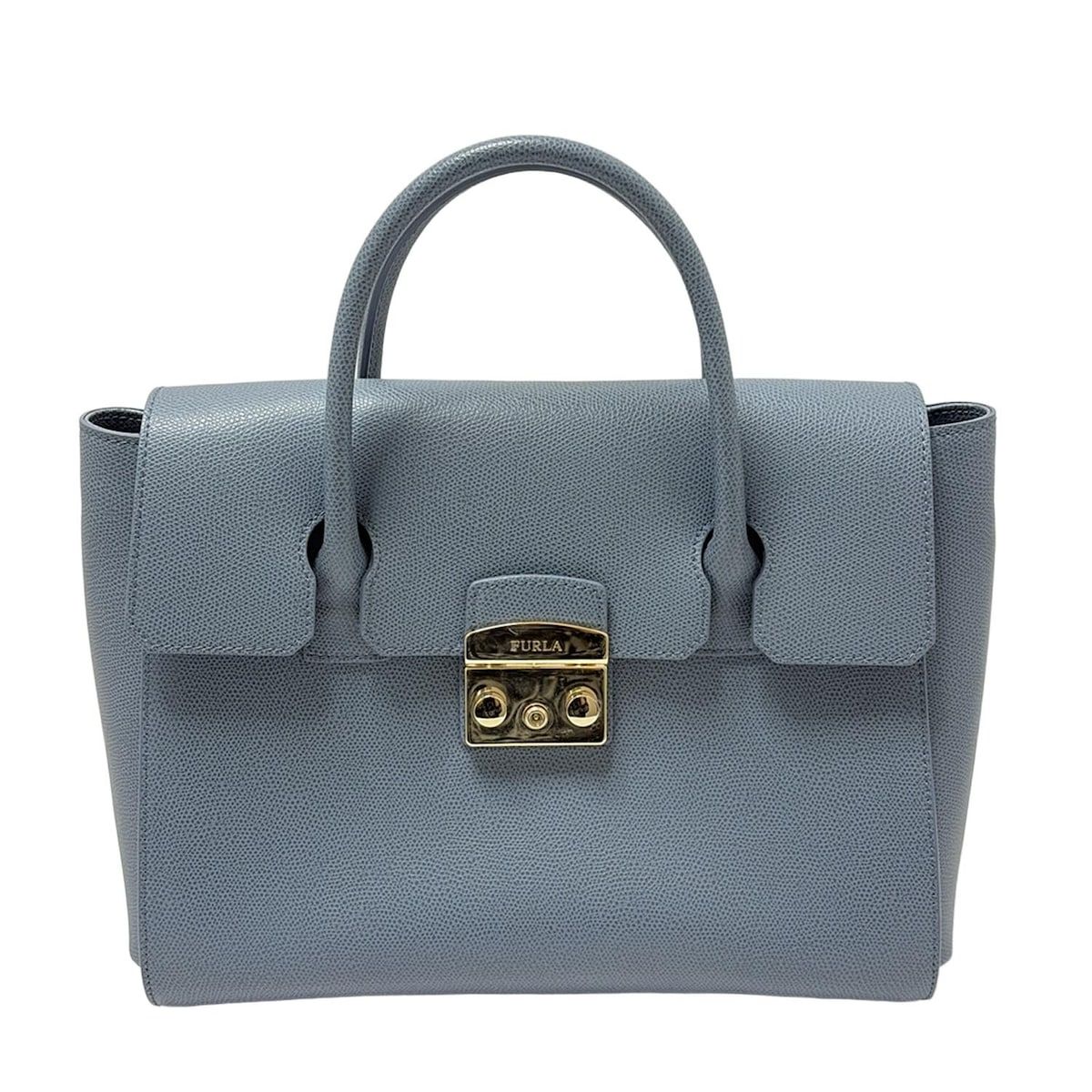 FURLA(フルラ) ハンドバッグ美品 メトロポリスサッチェル ブルー レザー