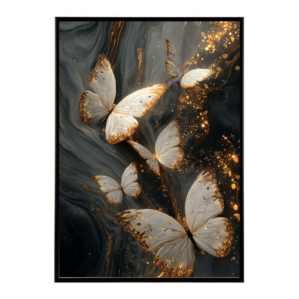 【A2サイズ（約42x59cm）】【lm-poster-2519】【フレーム付き】ファントムバタフライ ちょうちょ 蝶 幻想 北欧 キレイ目 シンプル モダン ポスター インテリア
