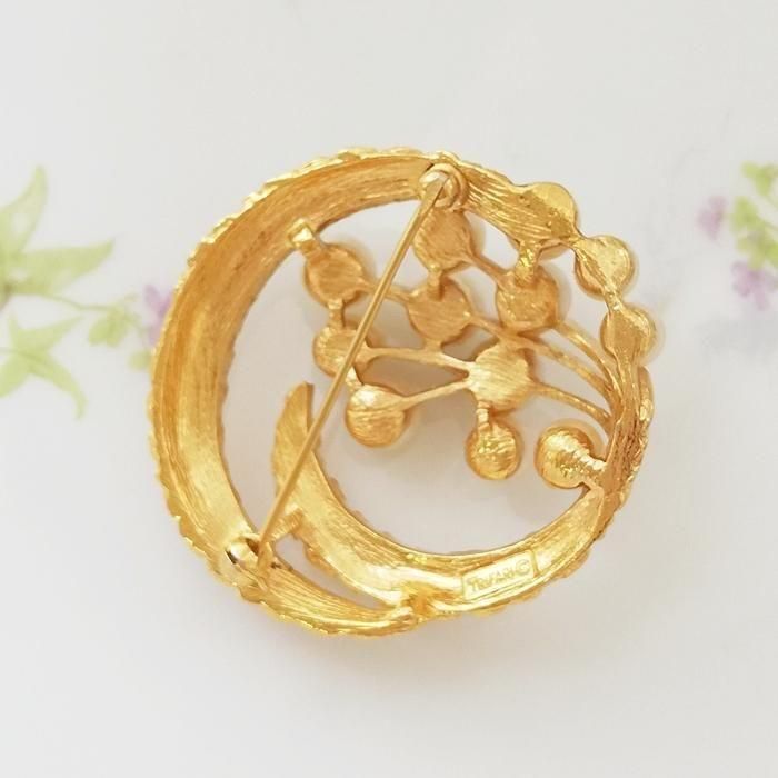 ヴィンテージ Trifari トリファリ ゴールドトーン フェイクパール