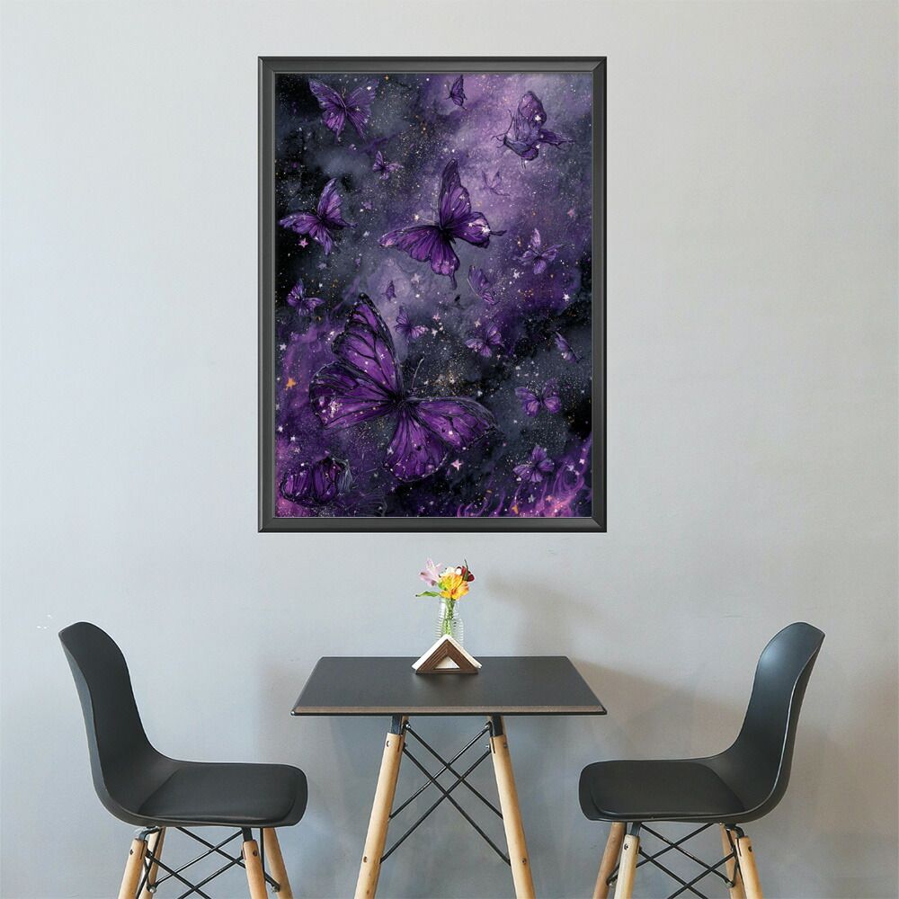 Amazon.co.jp: 絵画「七色の蝶」インテリア 壁掛け アートパネル A3 額