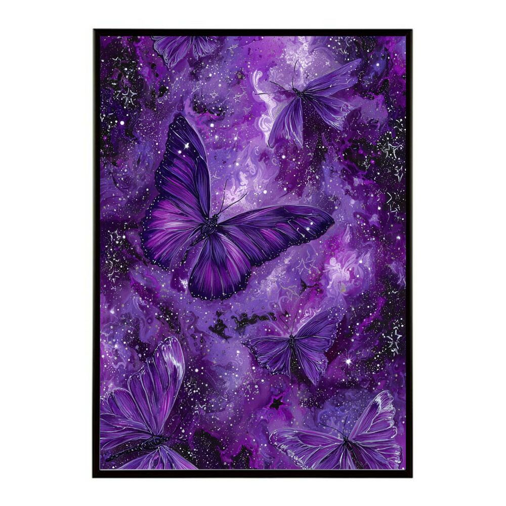 【B3サイズ（約36x51cm）】【lm-poster-2635】【フレーム付き】ファントムバタフライ ちょうちょ 蝶 幻想 北欧 キレイ目 シンプル モダン ポスター インテリア