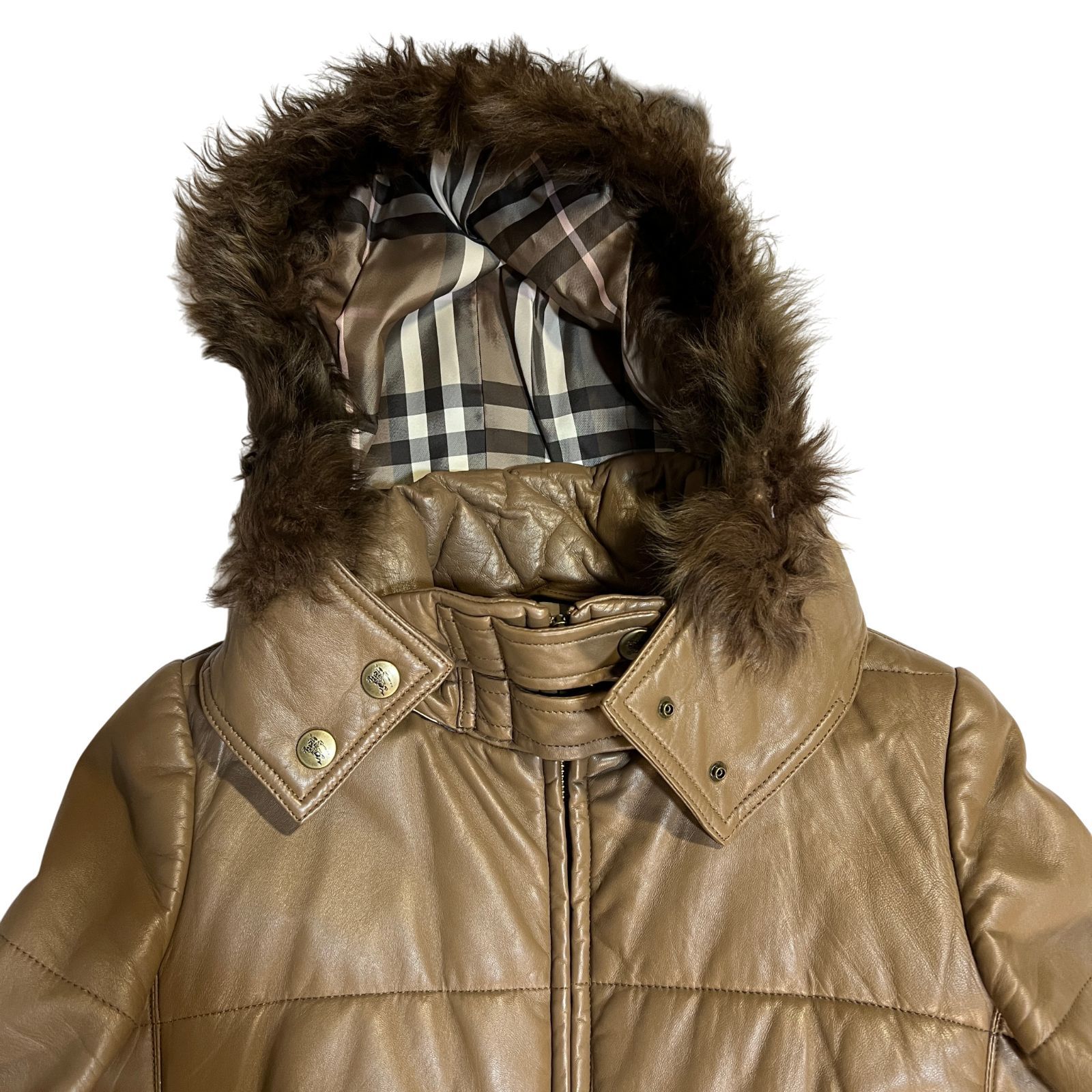 C409 BURBERRY BLUE LABEL バーバリー ブルー レーベル レザー コート