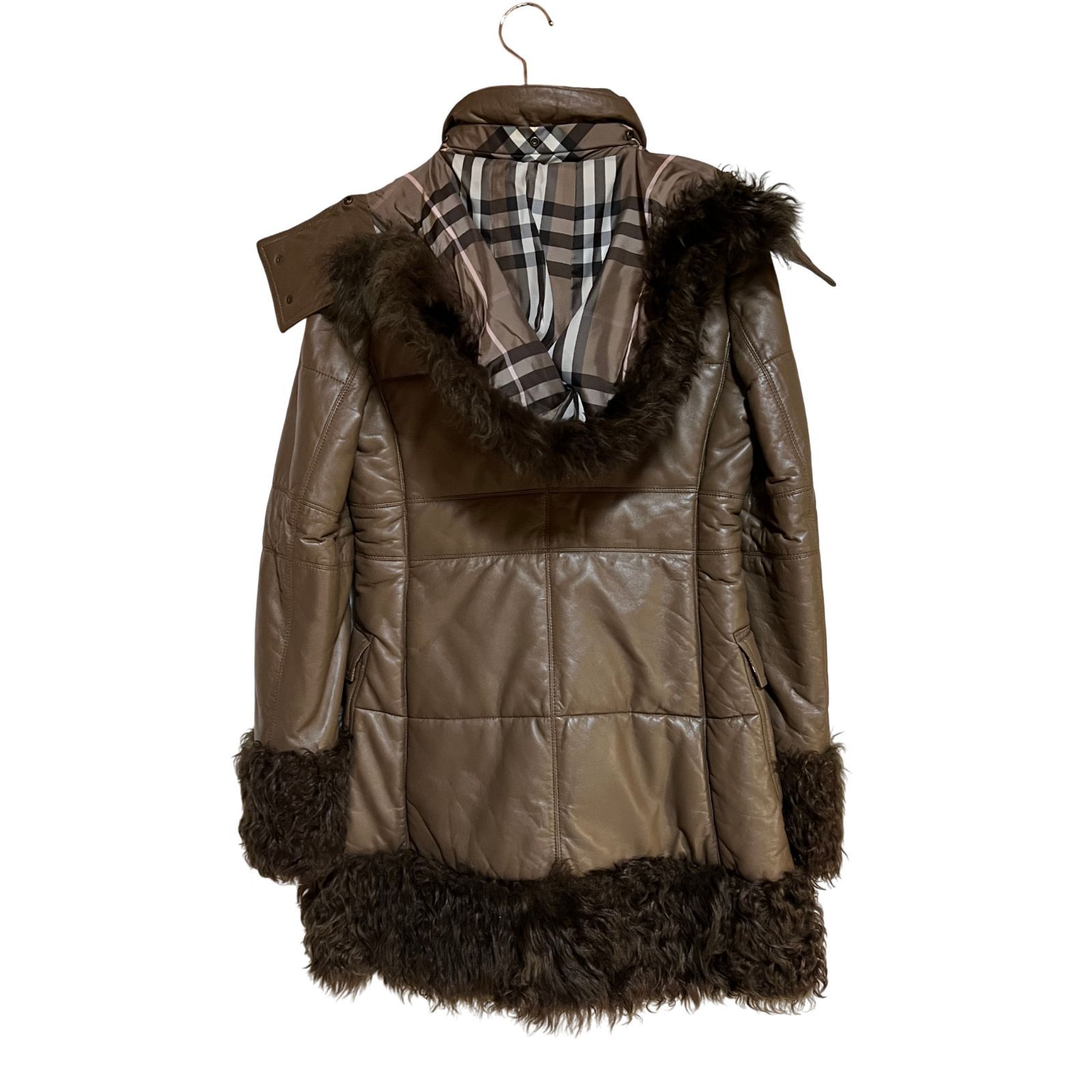 C409 BURBERRY BLUE LABEL バーバリー ブルー レーベル レザー コート