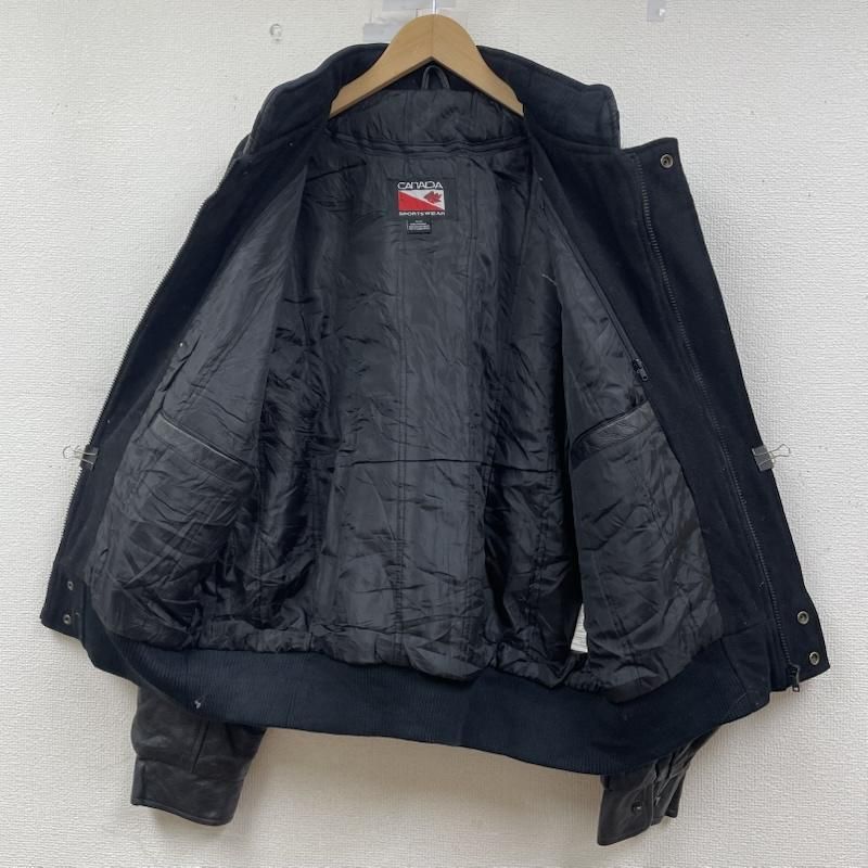90s  SPORTWEAR カナダ製 袖革 ヴィンテージスタジャン 古着 90S カナダ製 カナダ スポーツウェア 袖革 レザー スタジャン