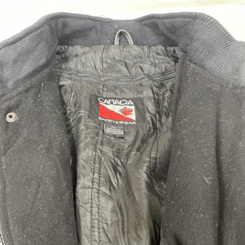 古着 90S カナダ製 カナダ スポーツウェア 袖革 レザー スタジャン
