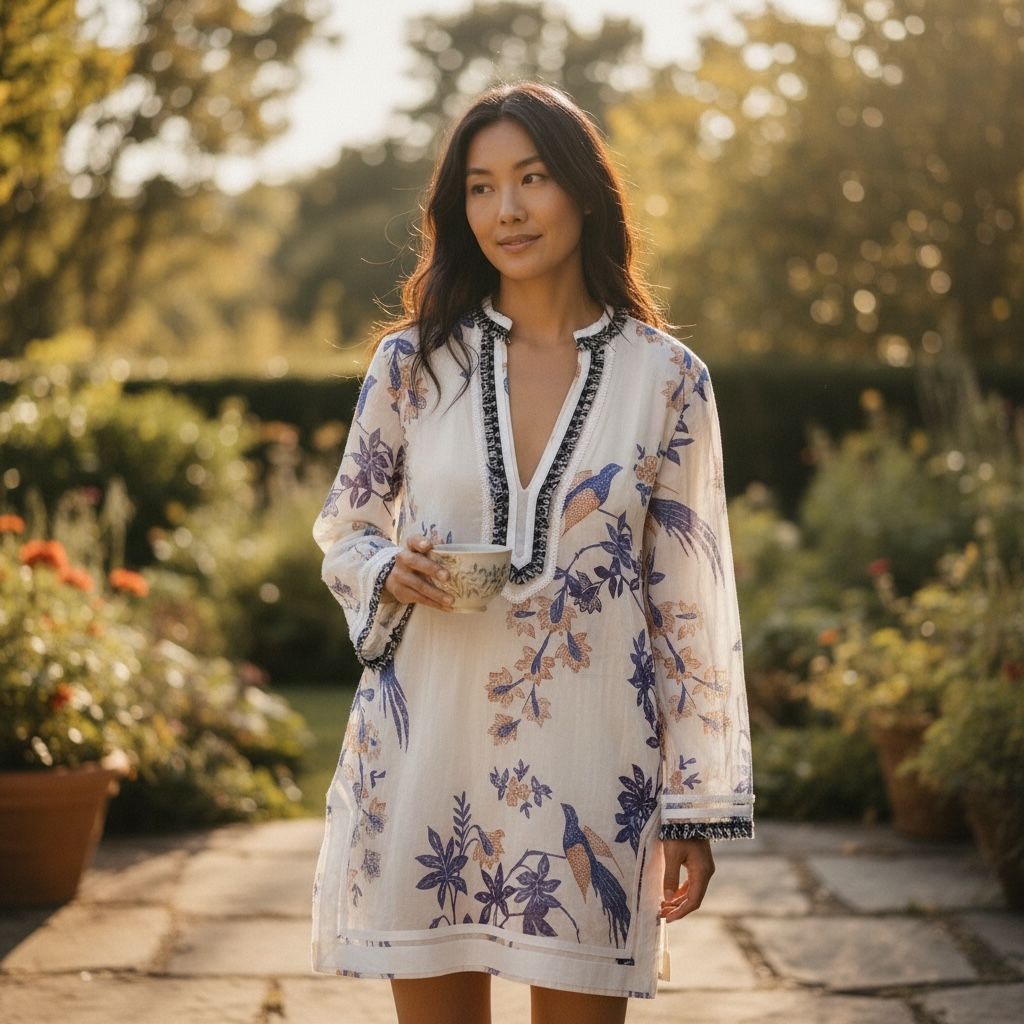 Tory Burch トリーバーチ ボタニカル柄 チュニックワンピース B535 