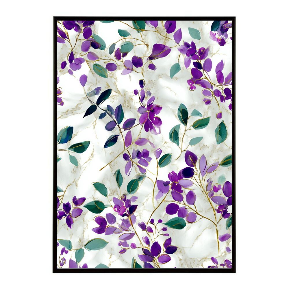 A 約84 x 119 cm lm-poster-276 フレーム付き フラワーポスター 北欧風 花柄 アートプリント インテリア 壁掛け リビング 玄関 寝室 壁飾り カフェ風 アートパネル