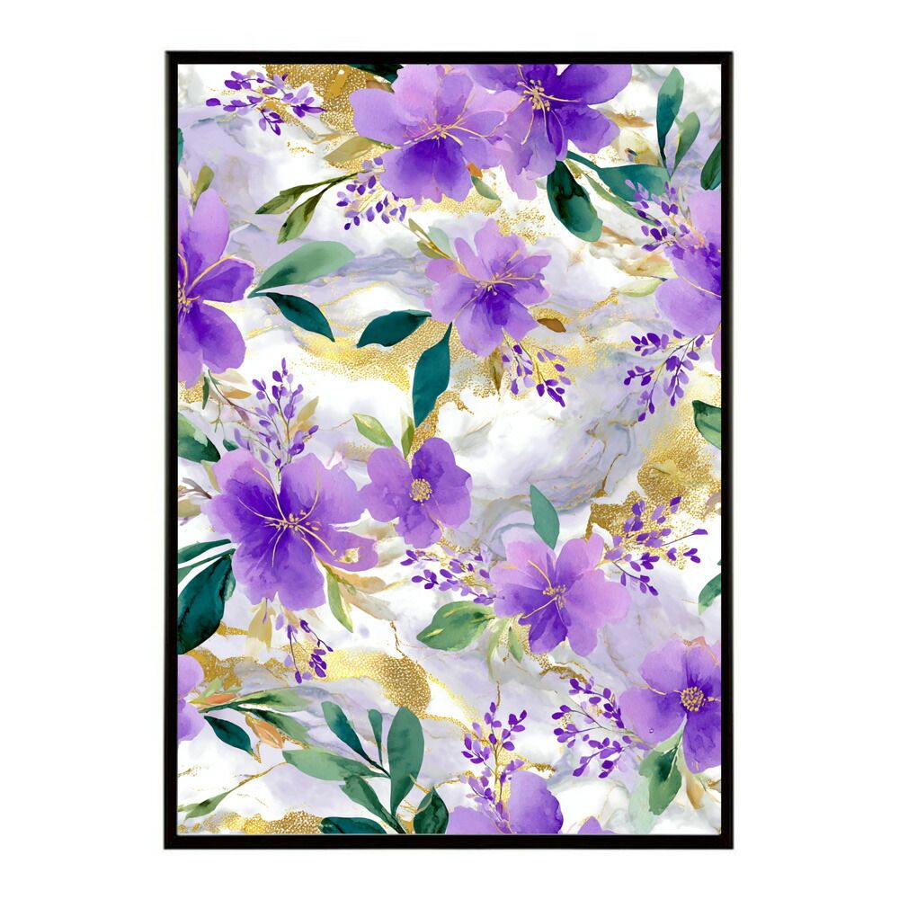 B 約73 x 103 cm lm-poster-278 フレーム付き フラワーポスター 北欧風 花柄 アートプリント インテリア 壁掛け リビング 玄関 寝室 壁飾り カフェ風 アートパネル