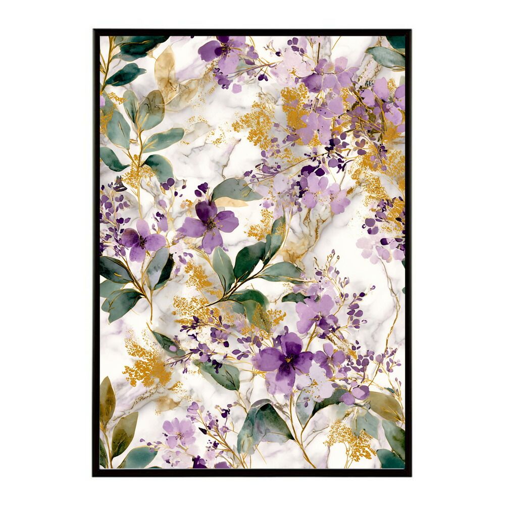 B 約73 x 103 cm lm poster 280 フレーム付き フラワーポスター 北欧風 花柄 アートプリント インテリア 壁掛け リビング 玄関 寝室 壁飾り カフェ風 アートパネル