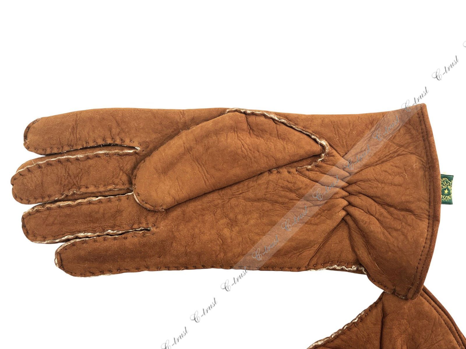  IL BISONTE イルビゾンテ 手袋 グローブ 羊革 シープ レザー ムートン ロゴ イタリア製 ブラウン L 999-85 手袋 小物