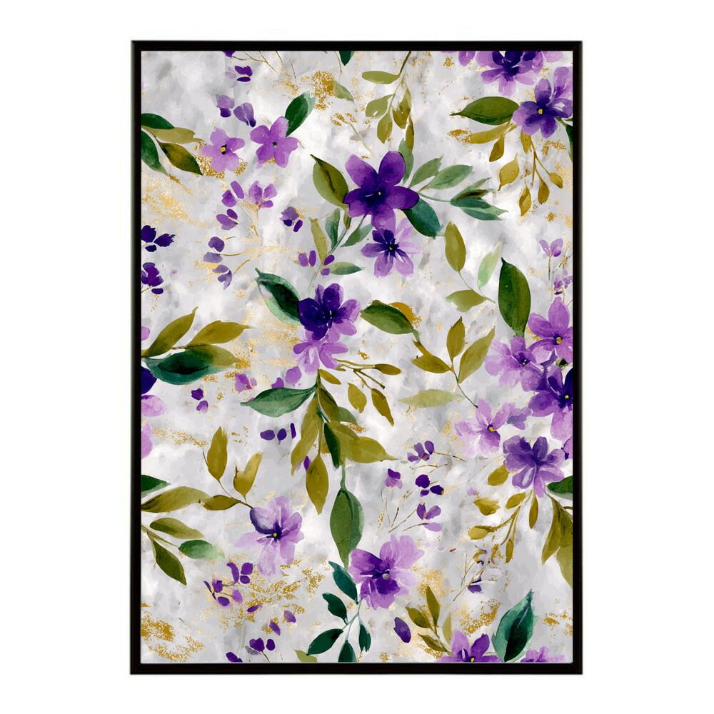 A 約59 x 84 cm lm-poster-283 フレーム付き フラワーポスター 北欧風 花柄 アートプリント インテリア 壁掛け リビング 玄関 寝室 壁飾り カフェ風 アートパネル