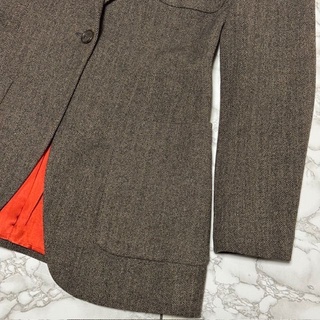 希少【ETRO エトロ 】襟ベロア/1B ツイード ヘリンボーン/ジャケット